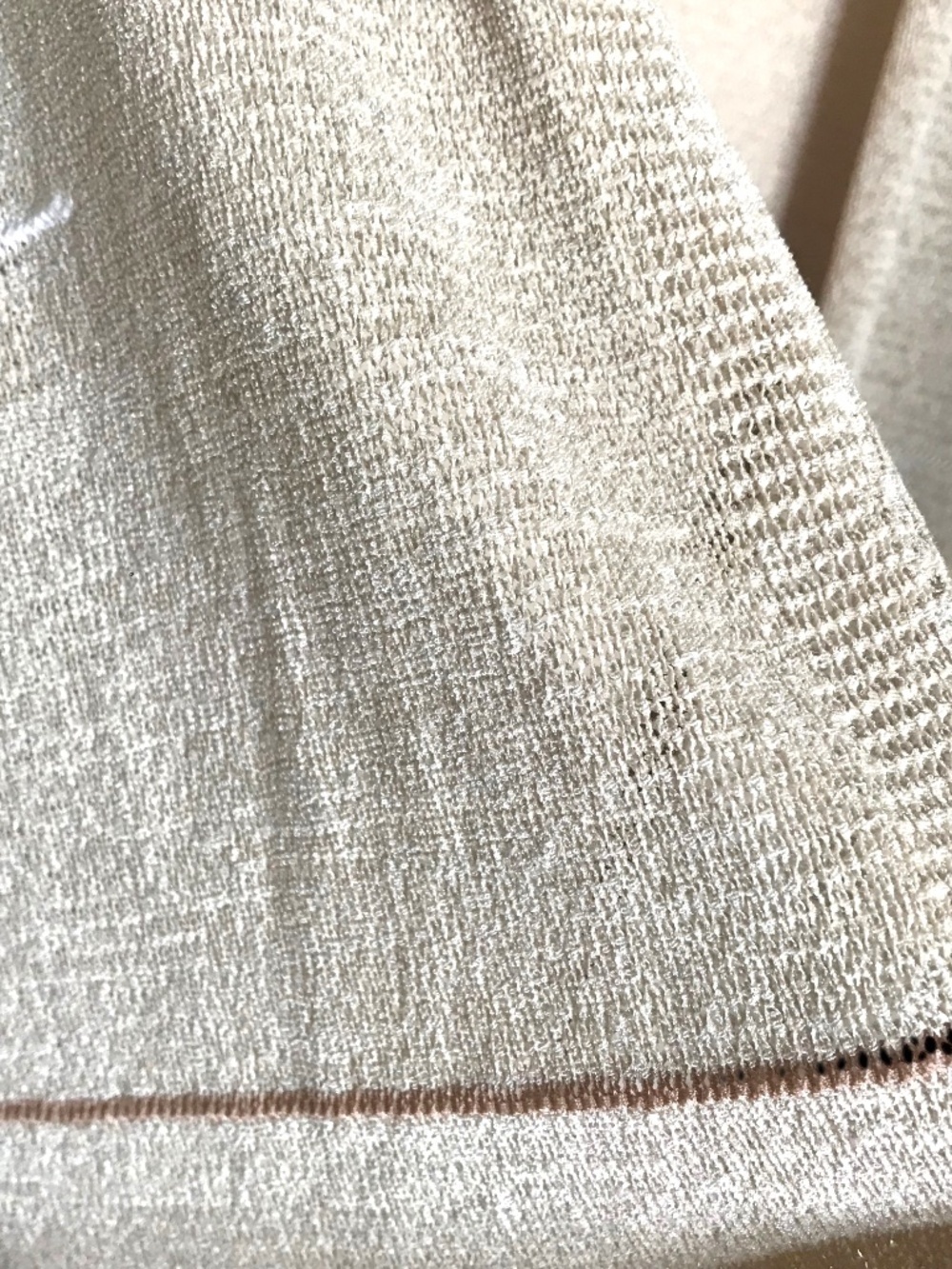 Petite Beige Open Front Knit Cardigan Sweater Size L Lightweight - Picture 8 of 12